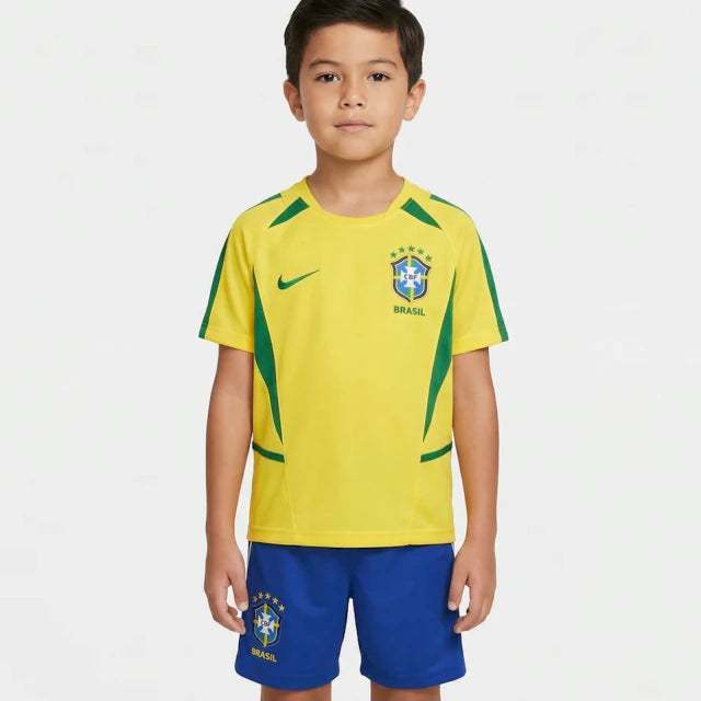 Kit Infantil Brasil Retro Home 2002 - Amarela