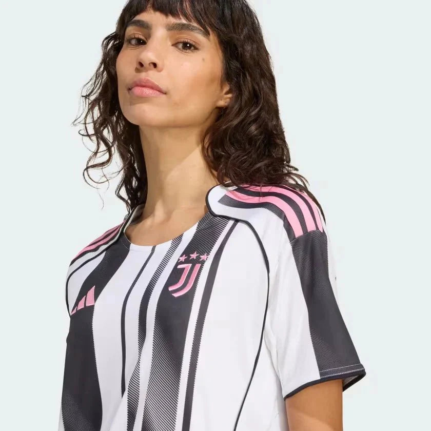 Juventus Home 25/26 Feminina Adidas  - Preto e Branco
