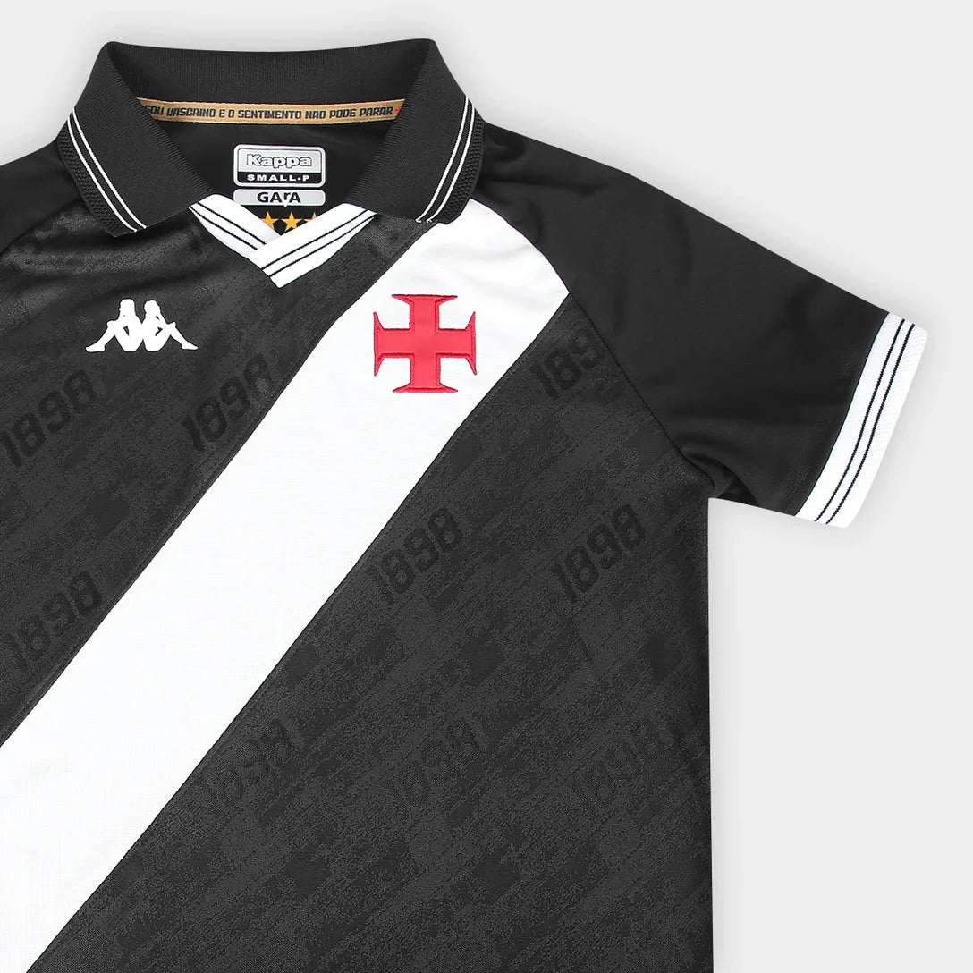 Vasco da Gama Home 25/26 Torcedor Kappa Masculino - Preto