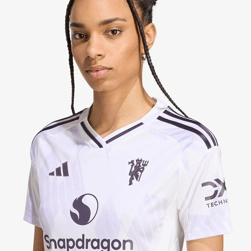 Manchester United Away 25/26 Feminina Adidas - Branco