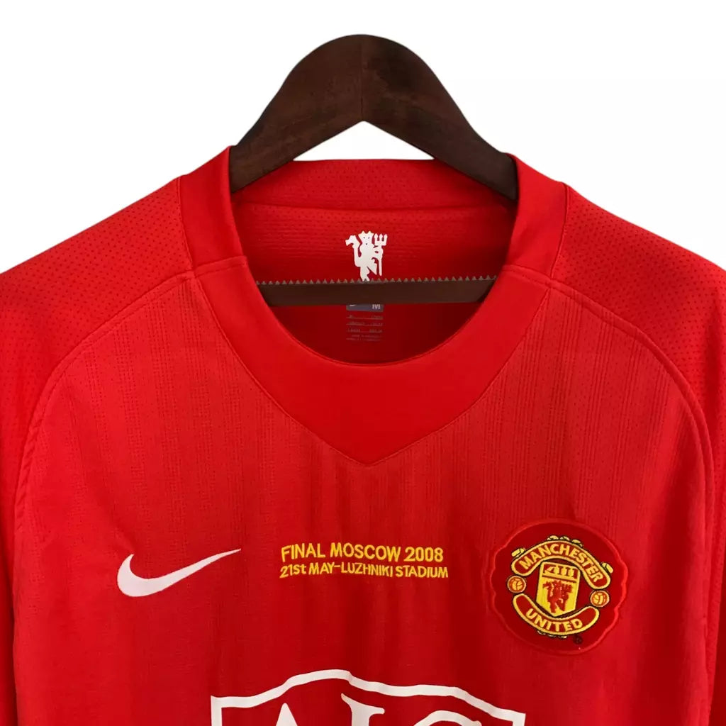 Manchester United Home 07/08 Manga Longa Nike - Vermelha