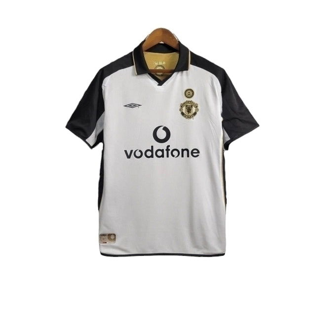 Manchester United Retro 01/02 Away Dupla face Umbro - Dourada e Branca