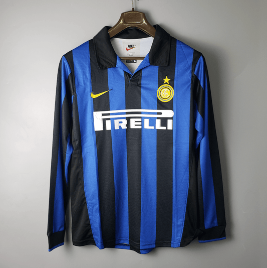 Inter de Milao Home 98/99 Retrô Manga Longa Nike - Azul e Preto