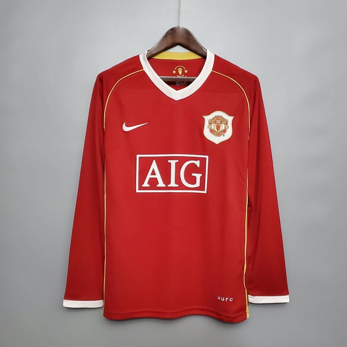 Manchester United Home Retro 06/07 Manga Longa Nike - Vermelho