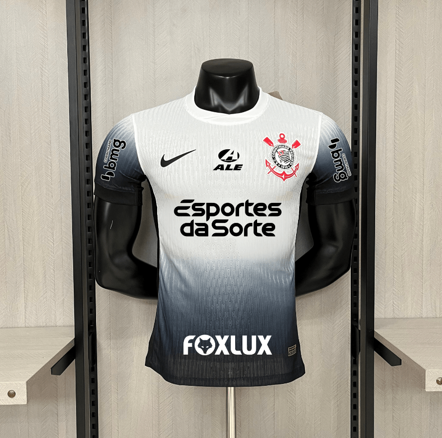 Corinthians Home 24/25 Jogador Com Todos Patrocinadores Masculino - Branca