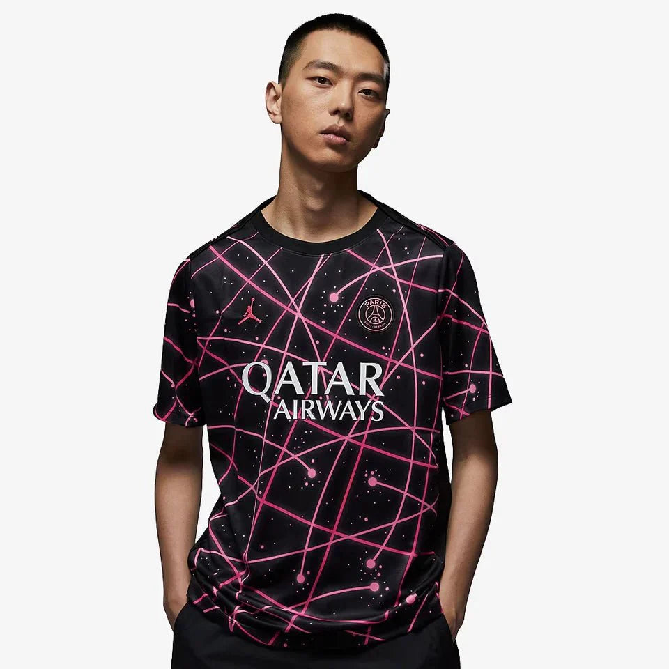 PSG Pré Jogo 25/26 Torcedor Nike - Preto e Rosa