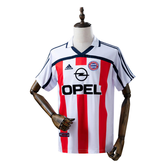 Bayern de Munique Away Retrô 99/00 Adidas - Branco e Vermelho