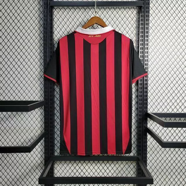Milan Home Retrô 09/10 Adidas - Vermelha e Preta