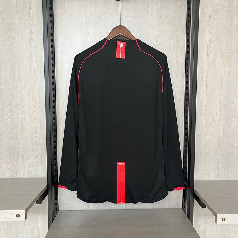 Manchester United Away Retro 2007 Nike Manga Longa - Preta