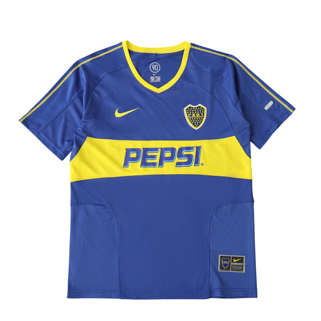 Boca Juniors Home Retrô 03/04  Nike - Azul e Amarela