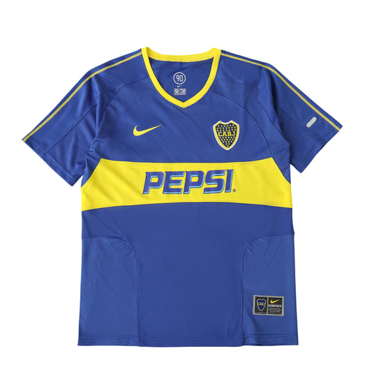 Boca Juniors Home Retrô 03/04  Nike - Azul e Amarela