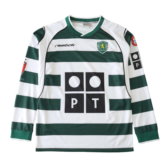 Sporting Home 02/03 Manga Longa Reebok - Verde e Branco