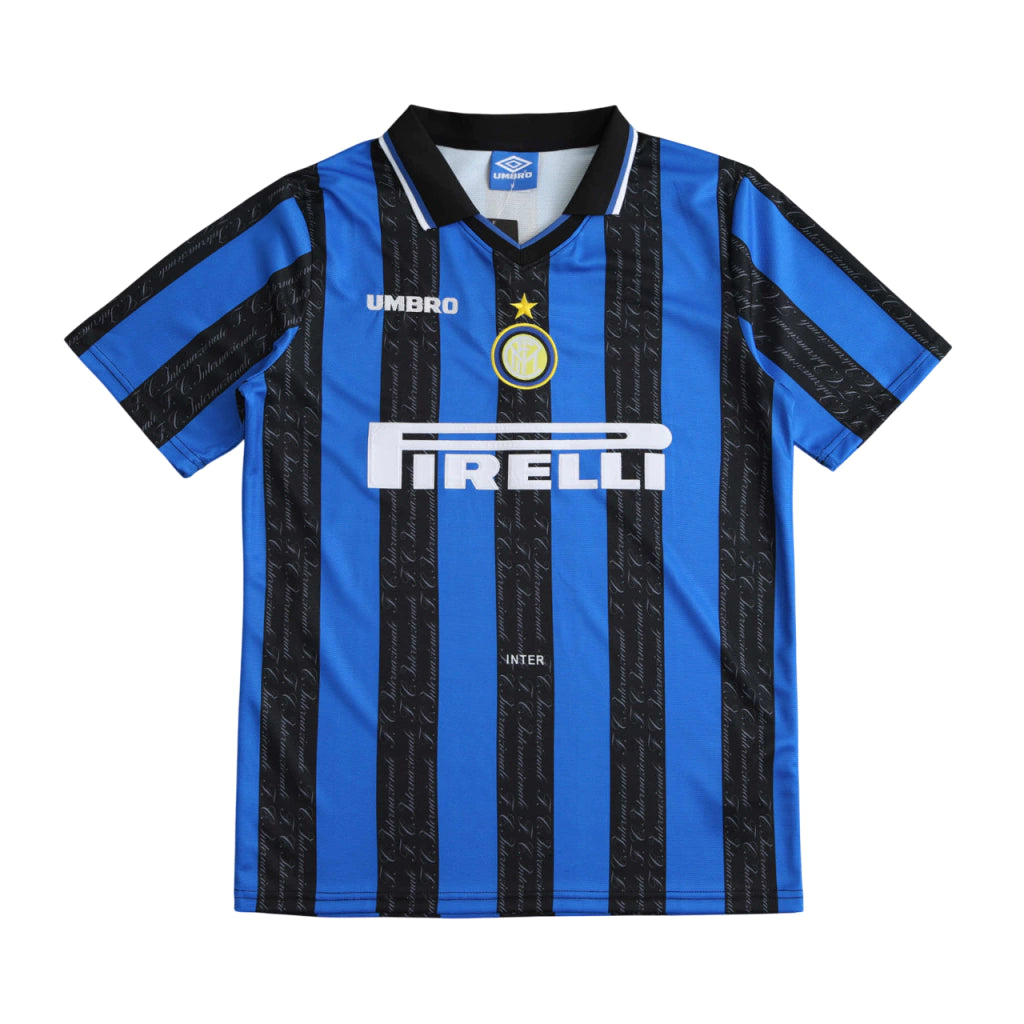 Inter de Milão Home Retrô 1997/1998 Umbro - Azul e Preta
