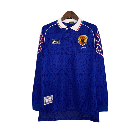 Japão Home Manga Longa Retrô 98-99 Asics - Azul