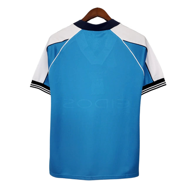 Manchester City Home Retrô 99/01 Lec Coq - Azul