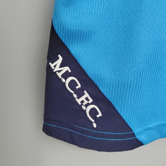 Manchester City Home Retrô 99/01 Lec Coq - Azul