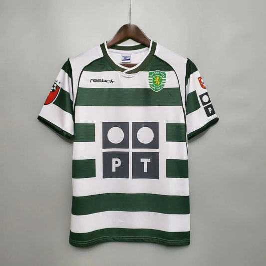 Sporting Home Retrô 02/03 Reebok - Verde e Branco