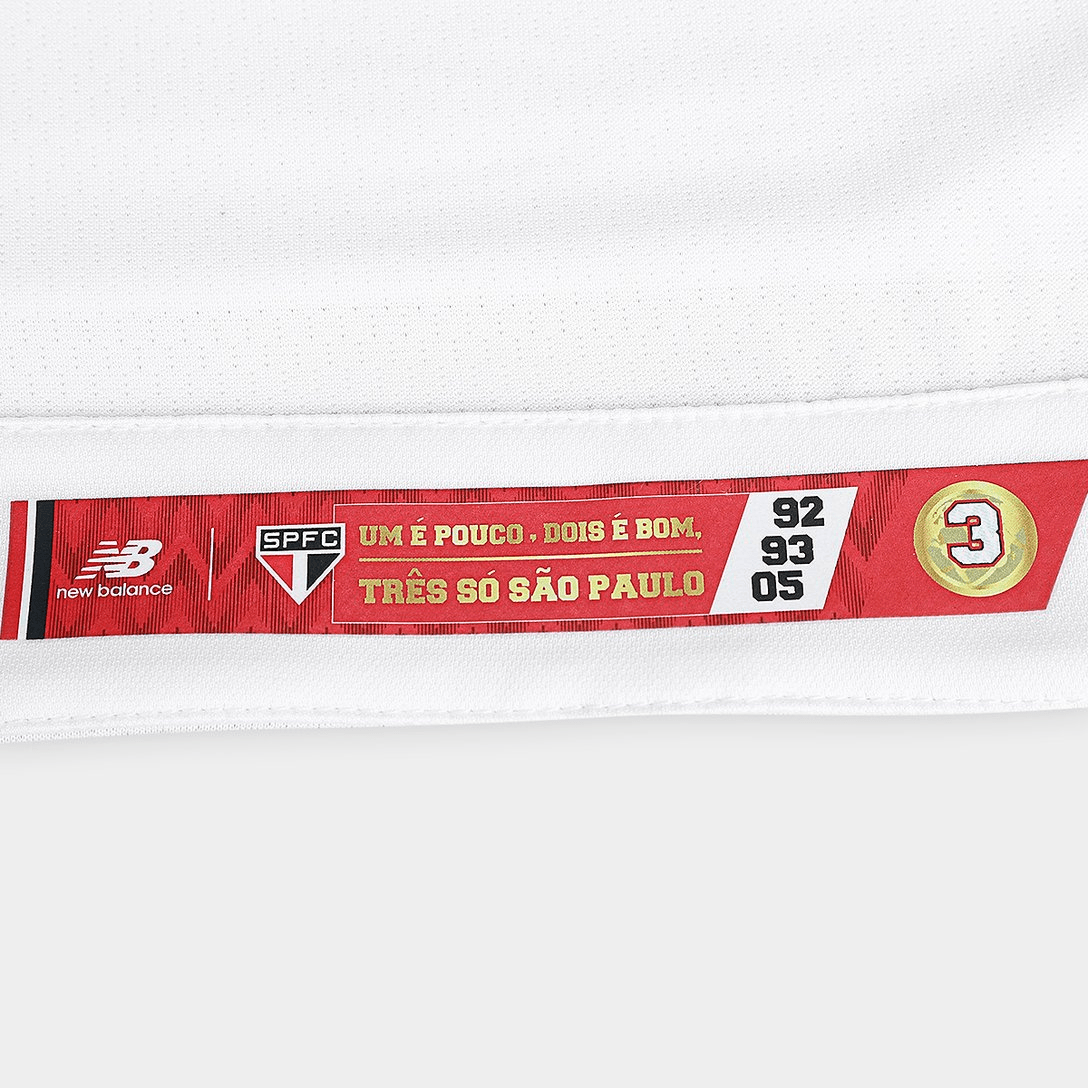 São Paulo Home 25/26 Jogador New Balance Masculina - Branco e Vermelho