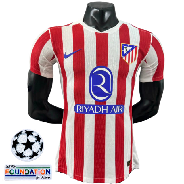 Atletico de Madrid Home 25/26 Jogador Nike - Branco e Vermelho