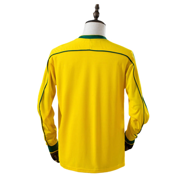 Brasil Home Retrô 1998 Manga Longa Nike - Amarela