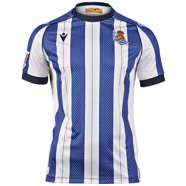 Real Sociedad Home 25/26 Torcedor Macron  - Azul e Branco