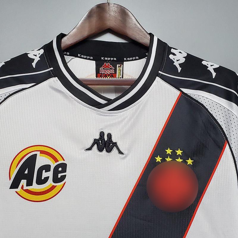 Vasco Retrô Away 2000 Torcedor Kappa  - Branca e Preto