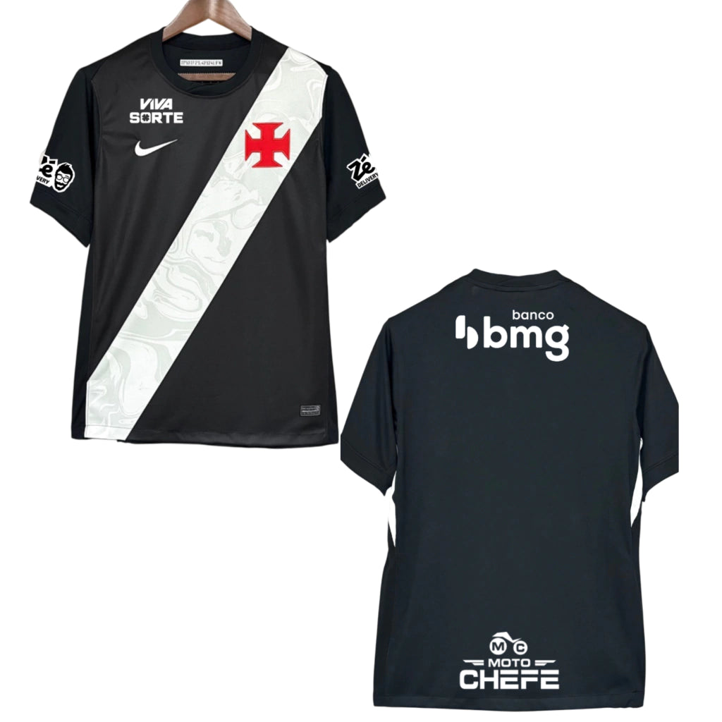 Vasco Home 26/27 Torcedor Com Patrocínios Nike - Preta e Branca
