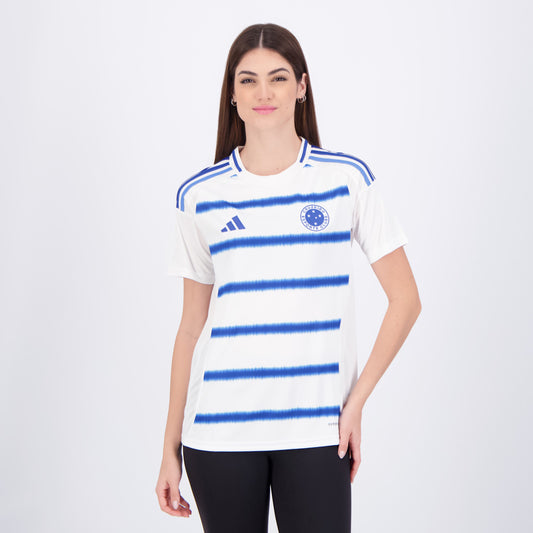Cruzeiro Away 25/26 Adidas Feminina - Branca