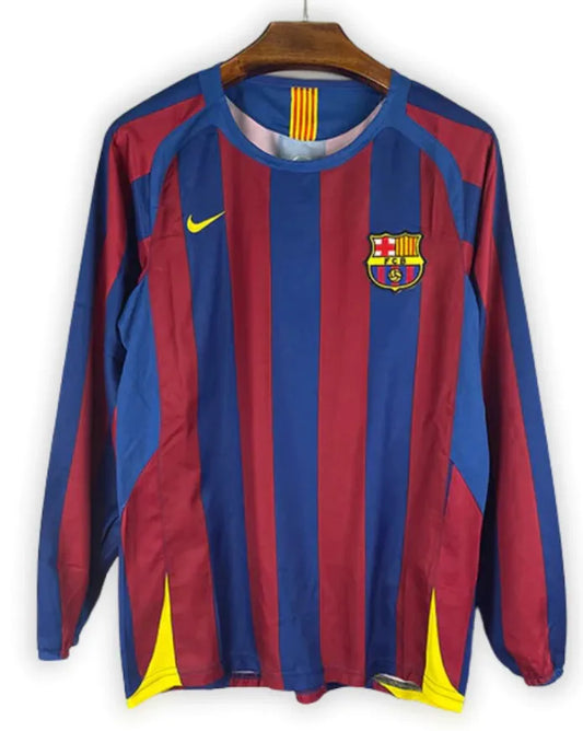 Barcelona Home Retrô 2006 Manga Longa Nike - Grená