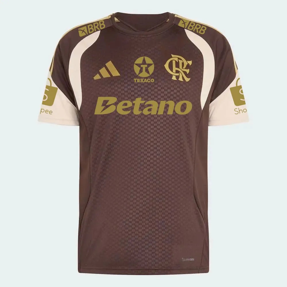 Flamengo Treino 26/27 Torcedor Com Patrocínios Adidas  - Marrom