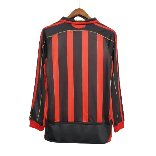 Milan Home 06/07 Manga Longa Adidas - Preto e Vermelho