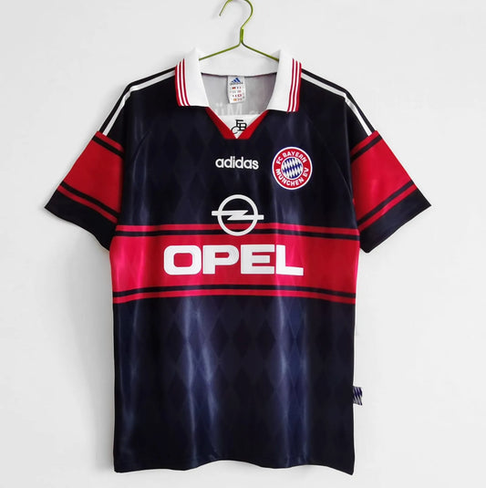Bayern de Munique Retrô 1997/1999 Adidas - Azul Escuro e Vermelho