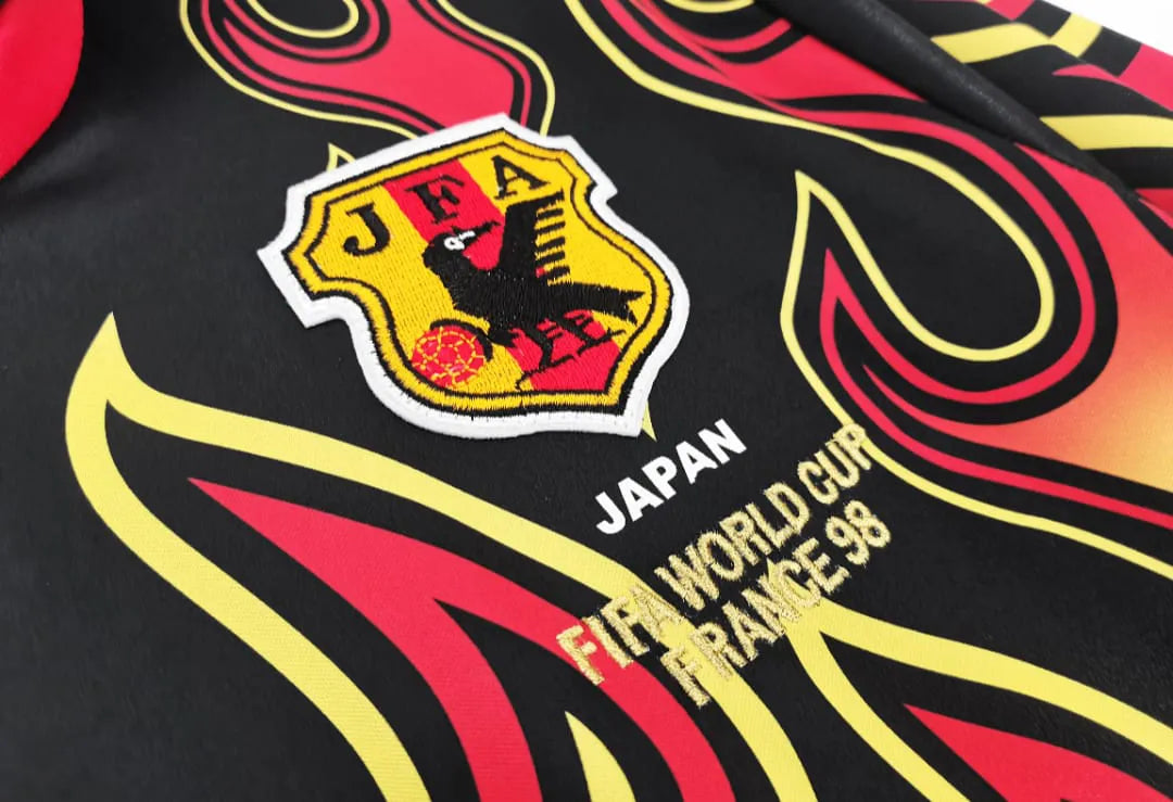 Japão Goleiro Manga Longa Retrô 98-99 Asics - Preto e Laranja