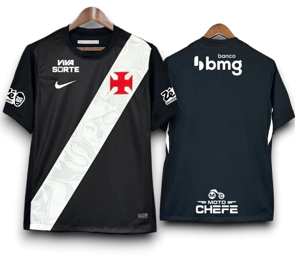 Vasco Home 26/27 Torcedor Com Patrocínios Nike - Preta e Branca