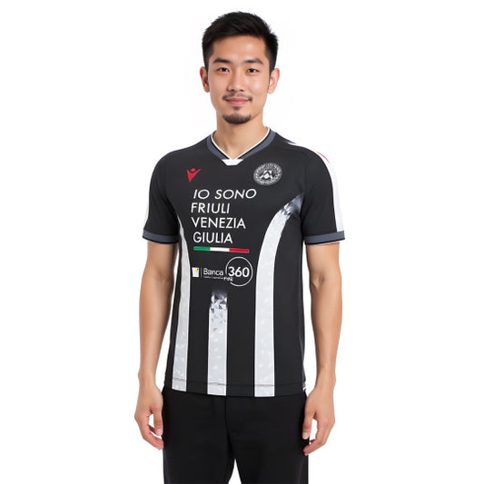 Udinese Home 25/26 Torcedor Macron - Preto e Branco