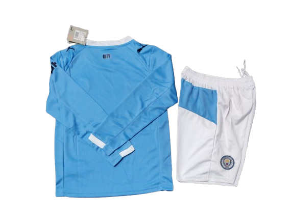 Kit Infantil Manchester City Home Manga Longa 25/26 - Azul