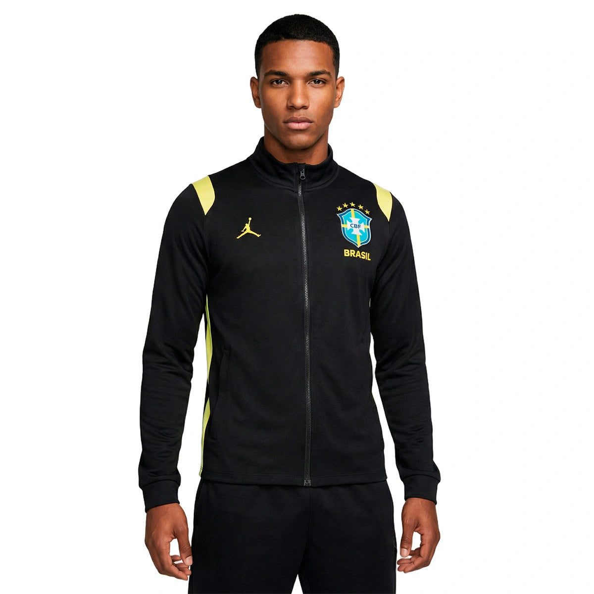 Kit Agasalho + Calça Brasil Jordan - Preto e Amarelo