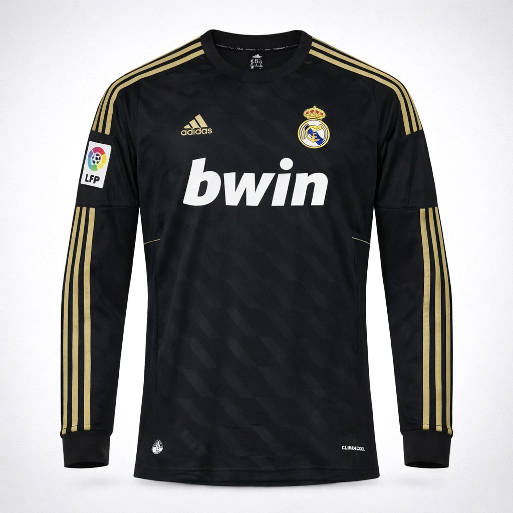 Real Madrid Away Retrô 11/12 Manga Longa Adidas - Preto