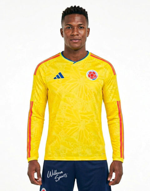 Colombia Home Manga Longa 26/27 Masculino Torcedor Adidas - Amarela