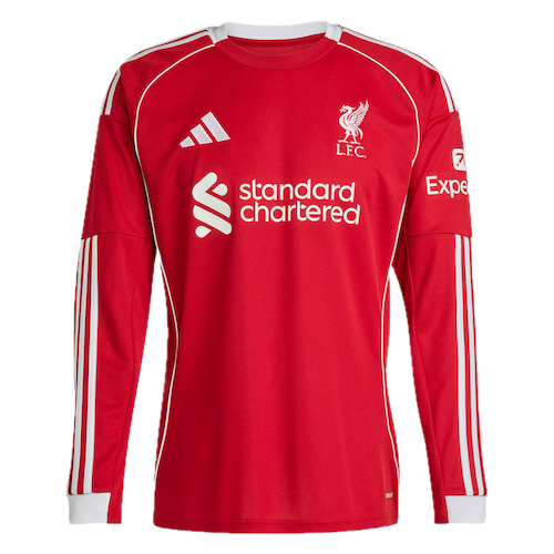 Liverpool Home 25/26 Manga Longa Torcedor Adidas - Vermelha