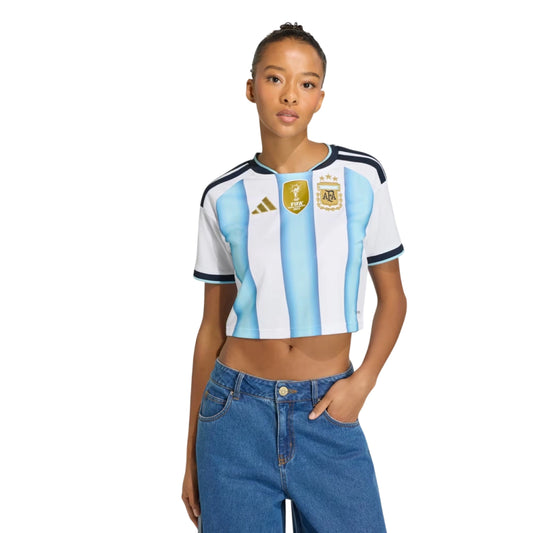 Argentina Home Cropped 26/27 Feminino Torcedor Adidas - Branca e Azul
