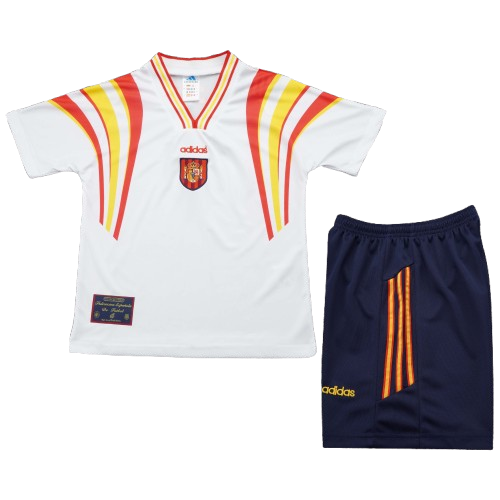 Kit Infantil Espanha Away Retro 1996 - Branco