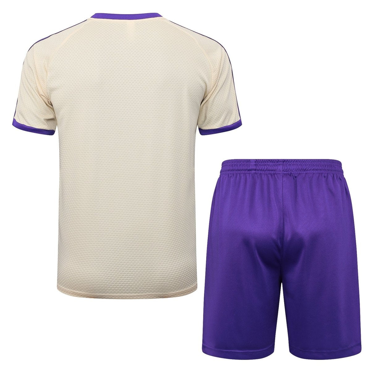 Kit de Treino Adulto Real Madrid 25/26 Short e Camisa - Bege e Roxo
