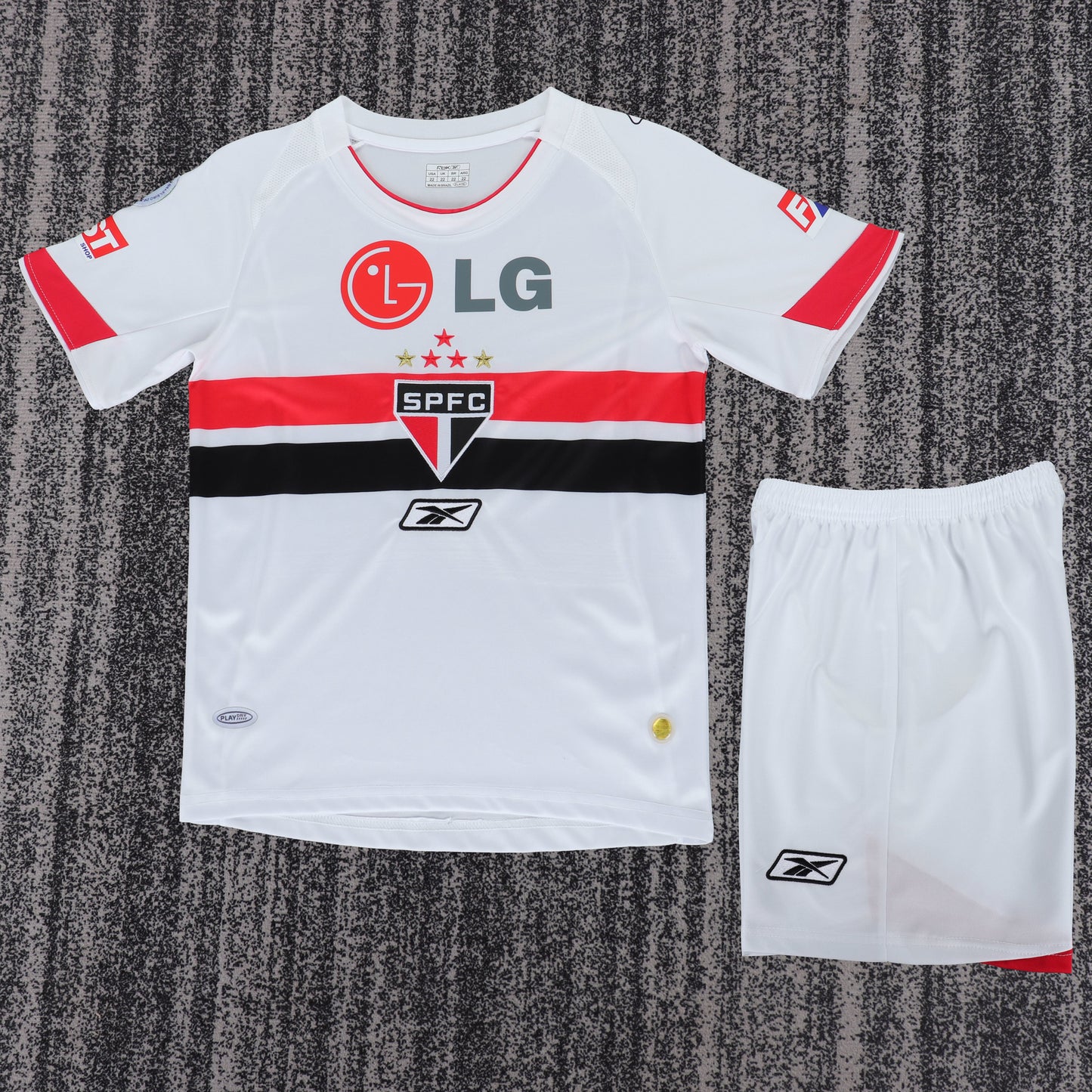 Kit Infantil São Paulo Retro Home 2005 Reebok - Branca