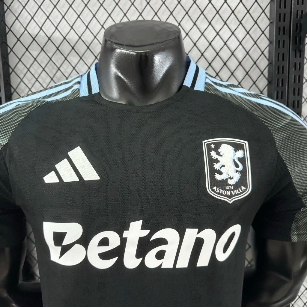 Aston Villa Away 25/26 Jogador Adidas - Preto