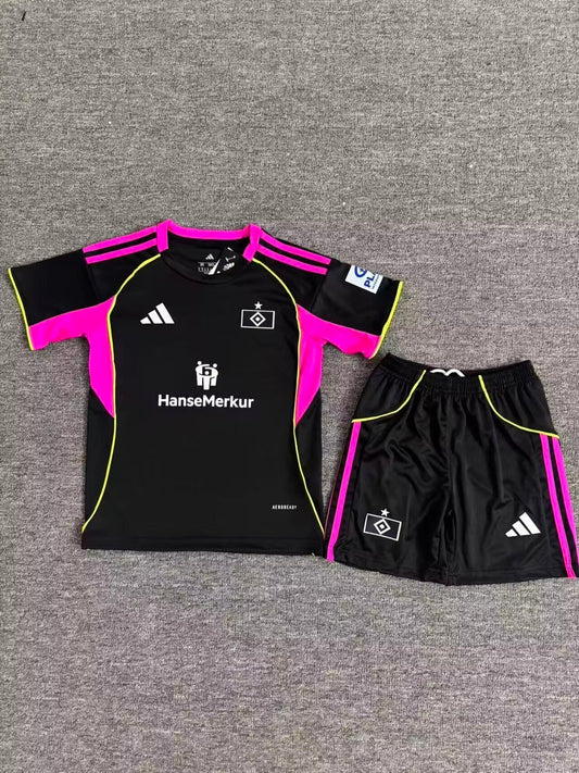Kit Infantil Hamburgo Away 25/26  - Preto e Rosa