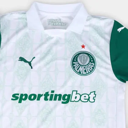 Palmeiras Away 25/26 Torcedor Masculina Puma - Branca e Verde
