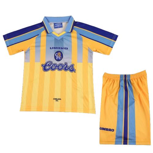 Kit Infantil Chelsea Away Retrô 96/97 - Amarelo