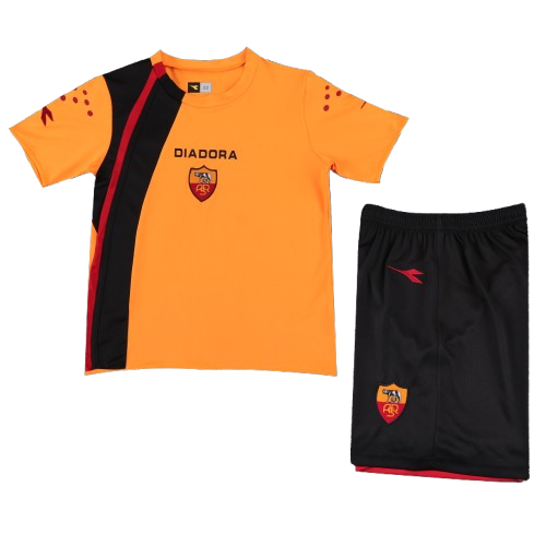 Kit Infantil Roma Away Retrô 05/06 Diadora - Laranja