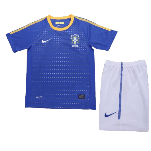 Kit Infantil Brasil Retro Away 2010 - Azul